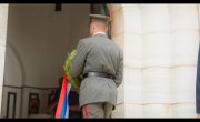 Говор министра Николе Селаковића  након одавања почасти и полагања венаца  код Спомен костурнице на острву Видо, поводом  обележавања 107. годишњице искрцавања српске војске на Јонска острва Крф и Видо