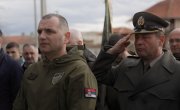 Дејан Антић и Лав Григорије Пајкић на скупу Савеза ветерана са Кошара