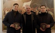 Дејан Антић и Лав Григорије Пајкић на скупу Савеза ветерана са Кошара