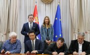 Министри Селаковић и Ђедовић на потписивању Анекса колективног уговора између представника Зиђин Копер и репрезентативних синдиката